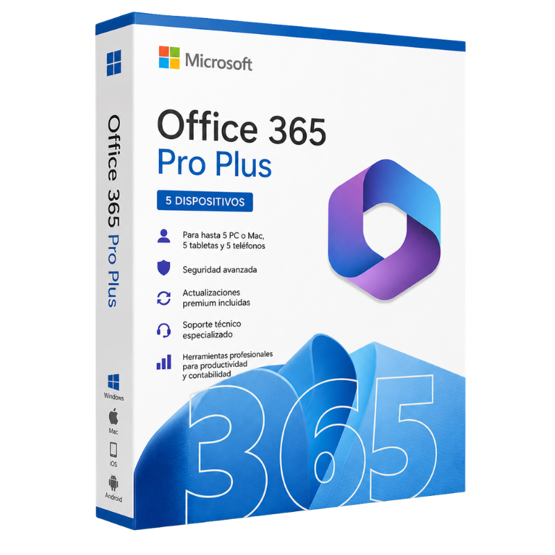 Cuenta Office 365 Pro Plus para 5 dispositivos