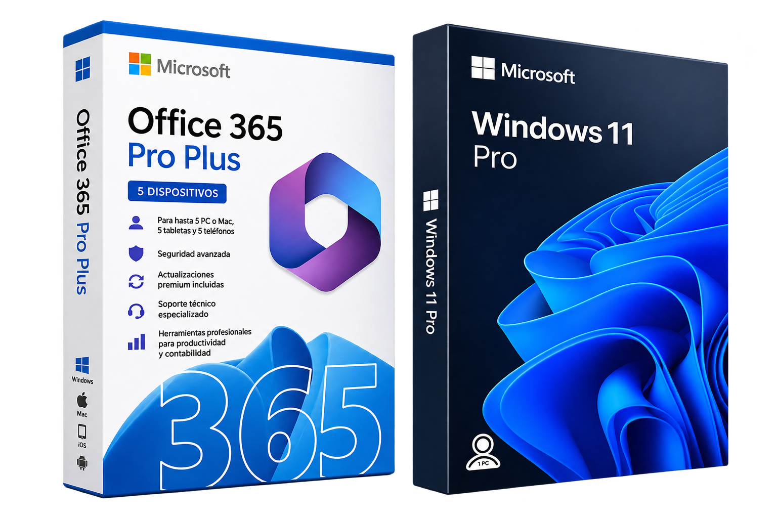 Combo Windows 11 Pro y Cuenta Office 365 Pro Plus para 5 Dispositivos
